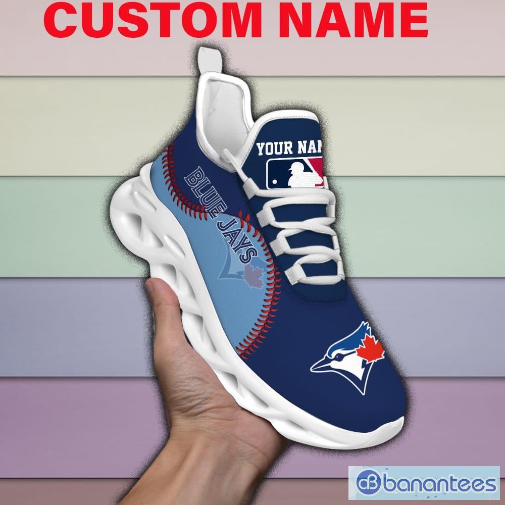 Toronto Blue Jays Mix Jerseys MLB Max Soul Shoes Custom Name For Men And Women Running Sneakers - Toronto Blue Jays-Mix Jerseys MLB 2023 Personalized Max Soul Shoes_1