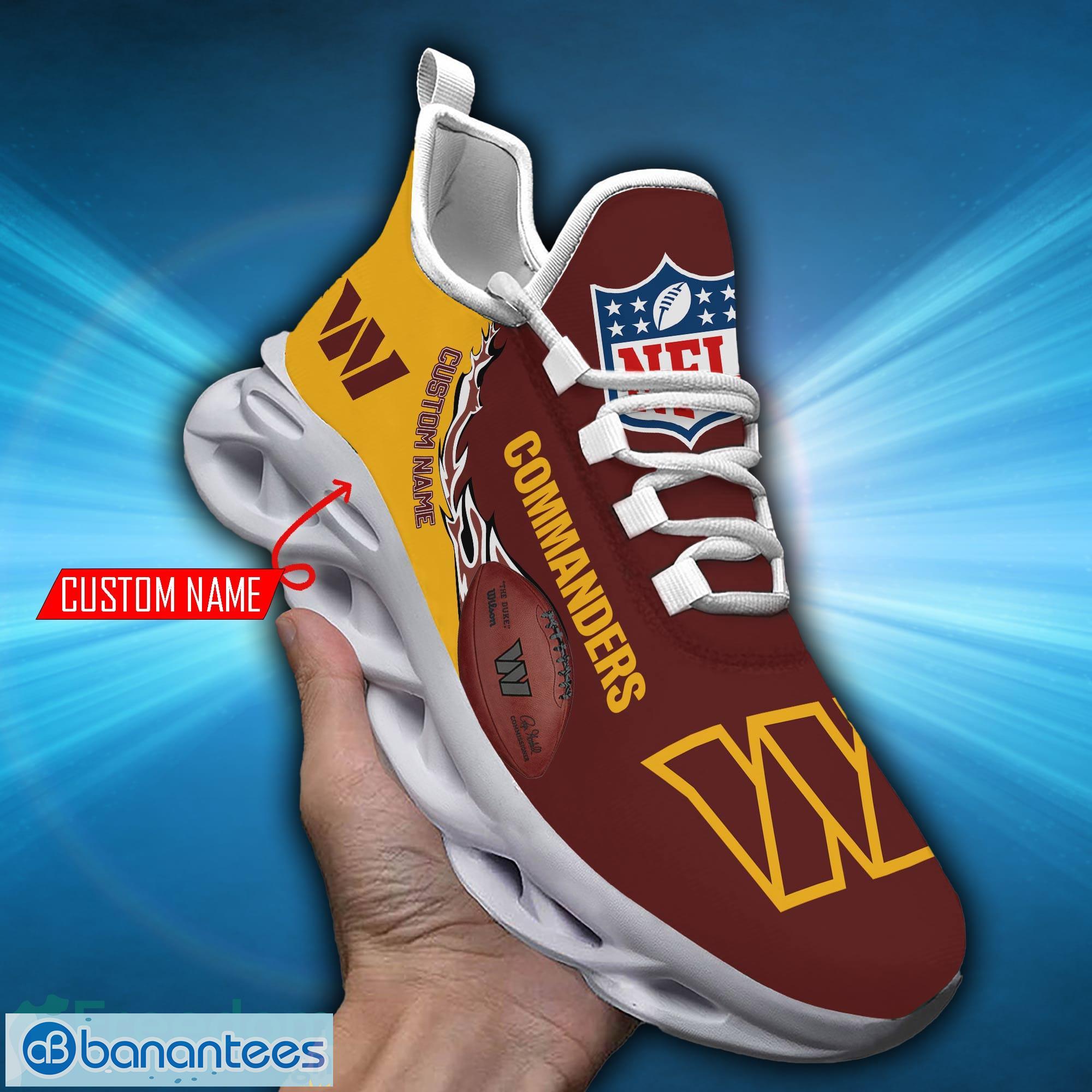 NFL Washington Commanders Brown Yellow Logo Max Soul Running Shoes -  T-shirts Low Price