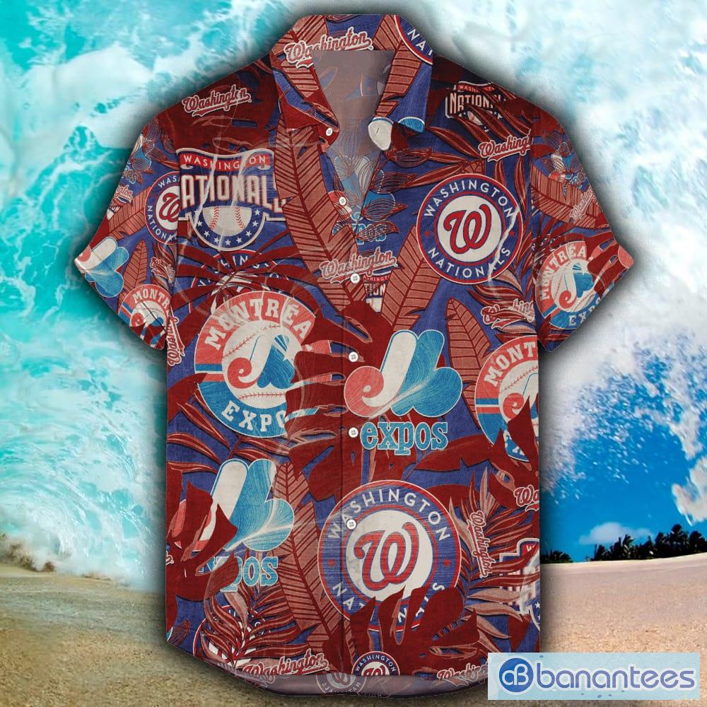 MLB Washington Nationals Hawaiian Shirt Holiday Pattern Logo Gift For Men  And Women Fans - Banantees