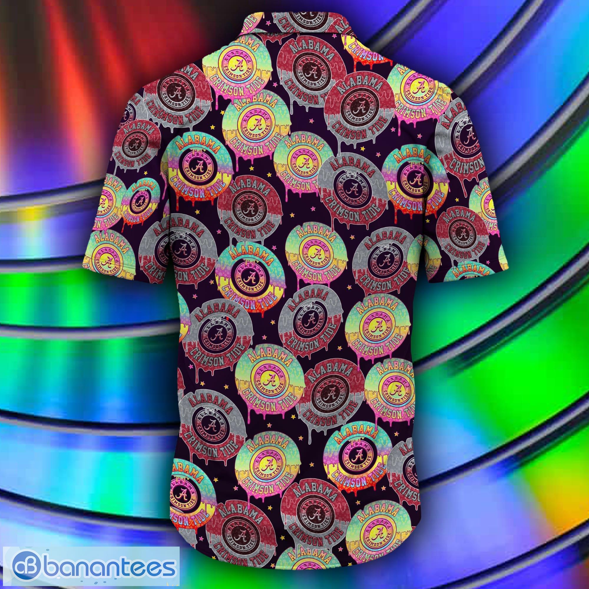 Alabama Crimson Tide CD Rainbow Pattern Hawaiian Shirt For Fans - Banantees