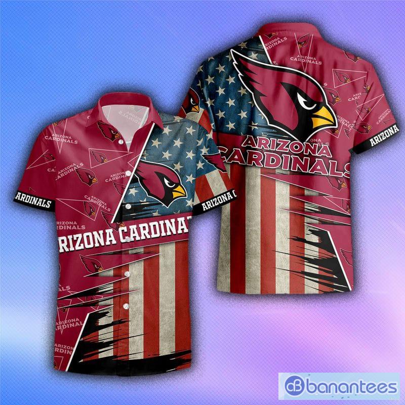 Arizona Cardinals Logo American Flag 3D T-Shirts - Banantees