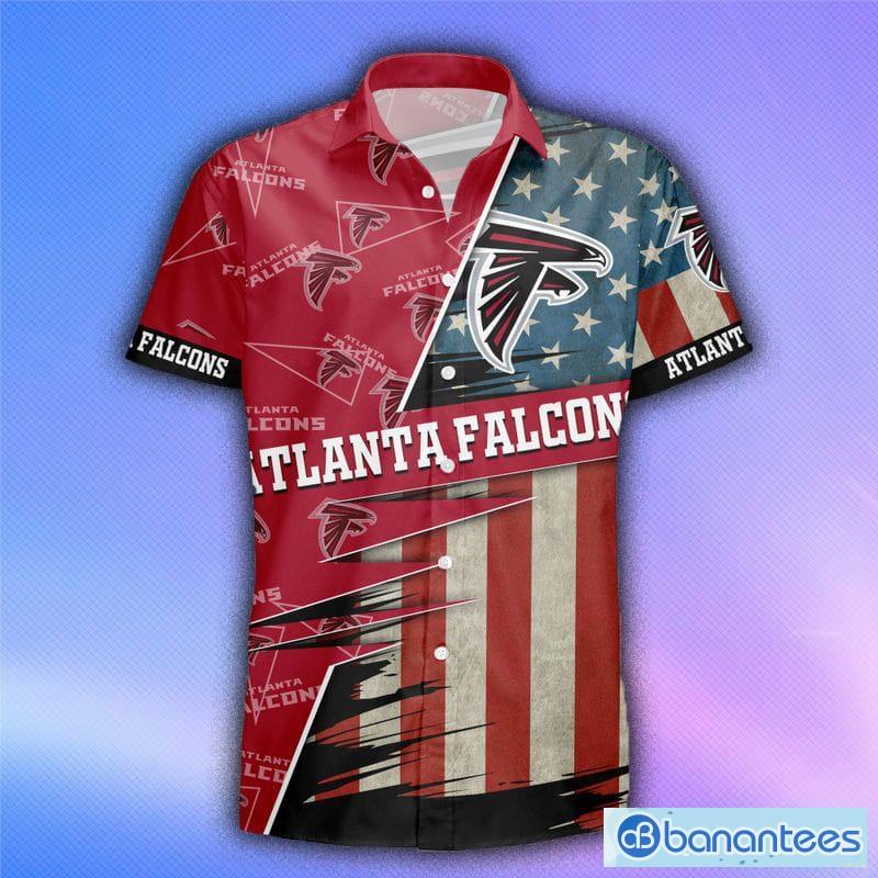 Atlanta Falcons Symbol Pattern Red White Short Sleeve Hawaiian Shirt