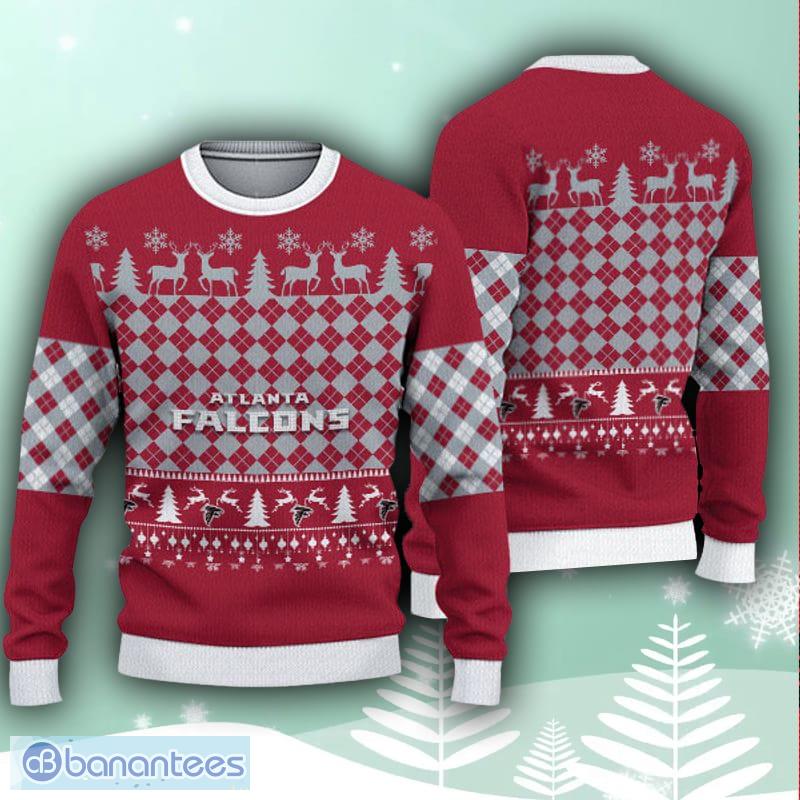 Atlanta Falcons Christmas Cool Reindeer 3D Ugly Christmas Sweater For Fans  - Banantees