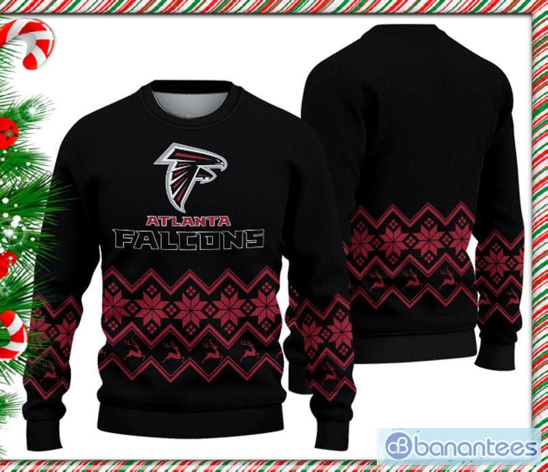 Atlanta Falcons Christmas Santa Claus Pattern Knitted Ugly Christmas Sweater  AOP Gift For Men And Women