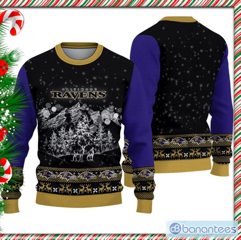 Baltimore Ravens Christmas Mountain Knitted Ugly Sweater AOP For Men And  Women Gift Fans - Banantees