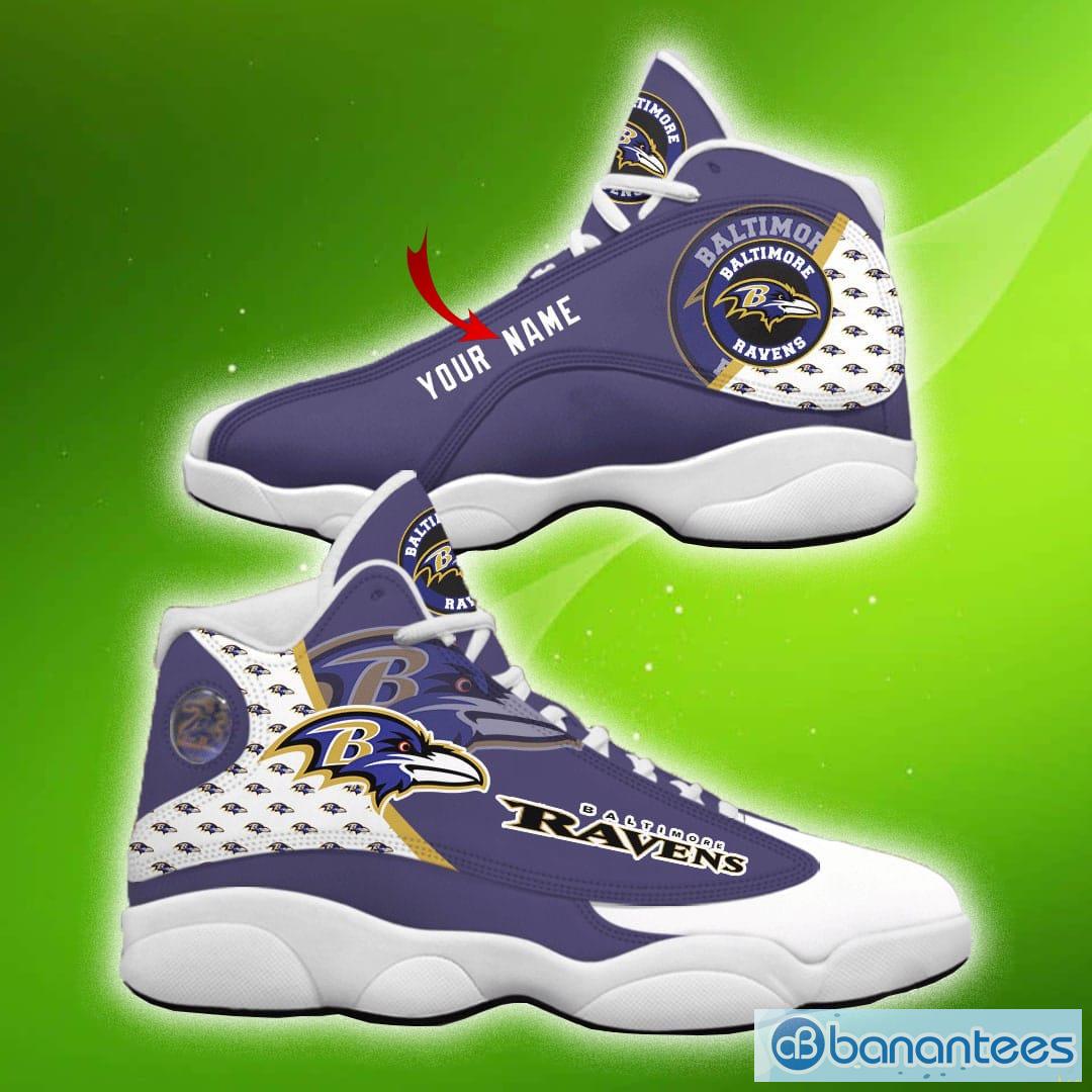 NFL Baltimore Ravens Custom Name Air Jordan 13 Shoes V4