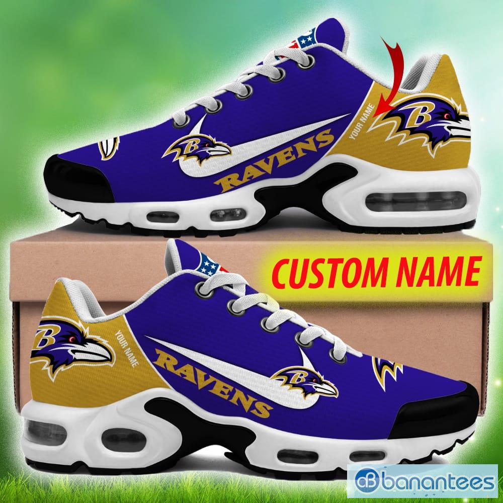 Baltimore Ravens NFL Team Premium Sneakers Custom Name Air Cushion Shoes  For Fans - Banantees