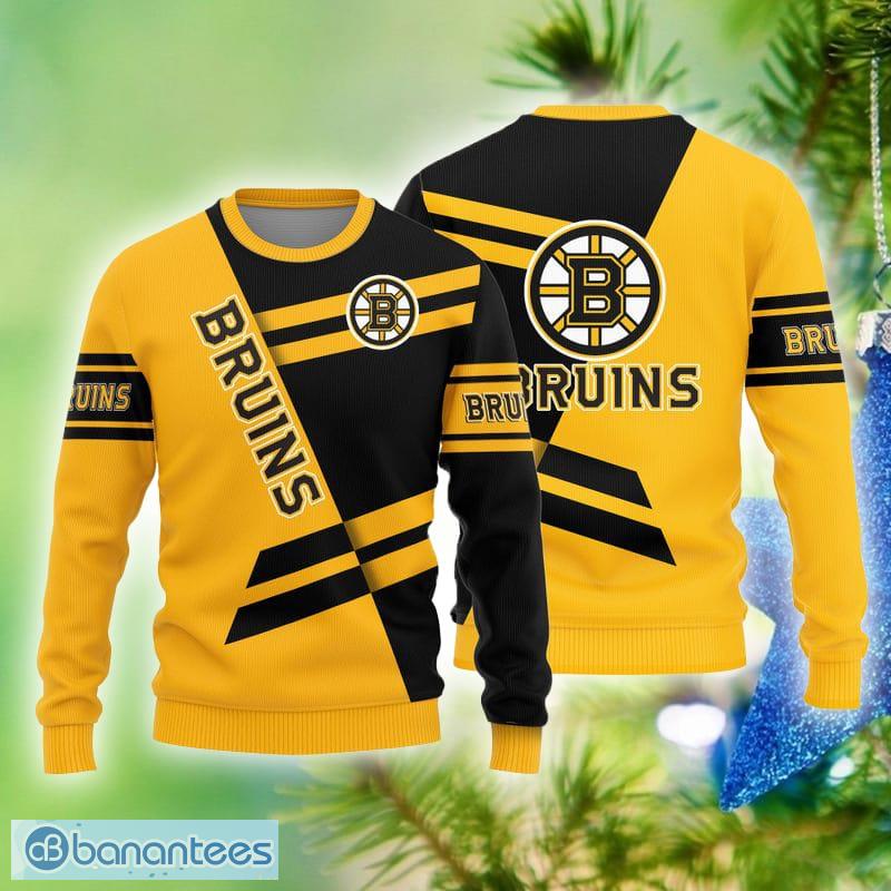 Boston Bruins Christmas Forrest Pattern Ugly Christmas Sweater