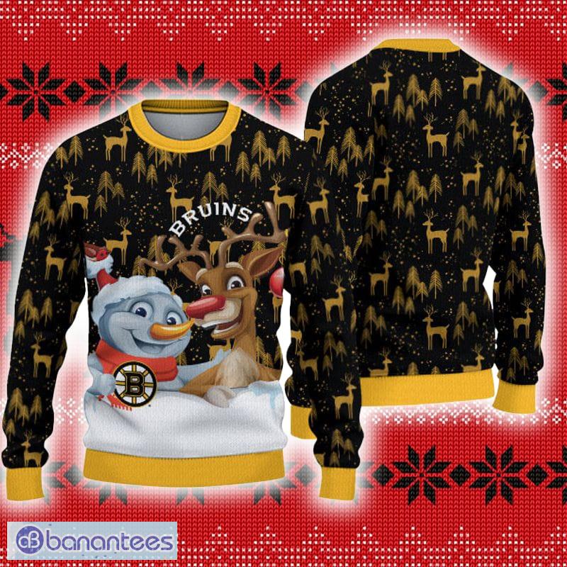 Boston Bruins Christmas Skull Halloween Ugly Christmas Sweater - Banantees