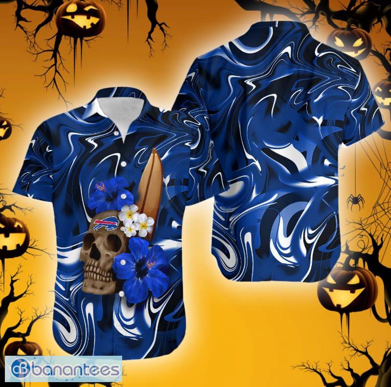 Buffalo Bills Mystery Skull And Flower Funny Hawaiian Shirt Gift For  Halloween - Limotees