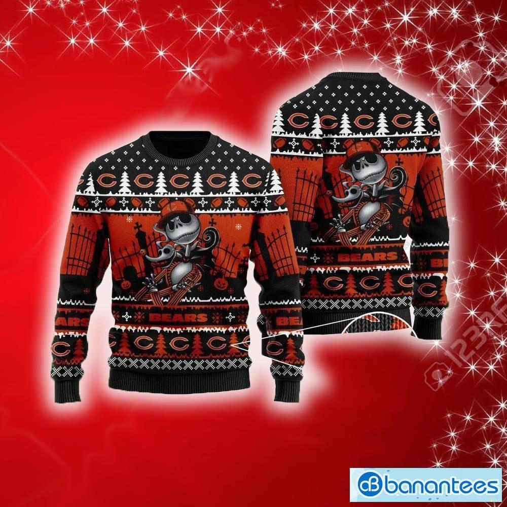 Chicago Bears Jack Skellington Halloween Holiday Party New Ugly Christmas Sweater NFL Gift For Fans - NFL Chicago Bears Jack Skellington Halloween Holiday Party New Ugly Christmas Sweater For Men And Women Gift Fans Chicago Bears Jack Skellington Halloween Holiday Party New Ugly Christmas Sweater NFL Gift For Fans - NFL Chicago Bears Jack Skellington Halloween Holiday Party New Ugly Christmas Sweater For Men And Women Gift Fans
