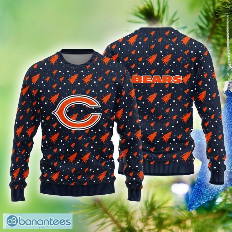 Chicago Bears Christmas Pine Tree Pattern Ugly Christmas Sweater