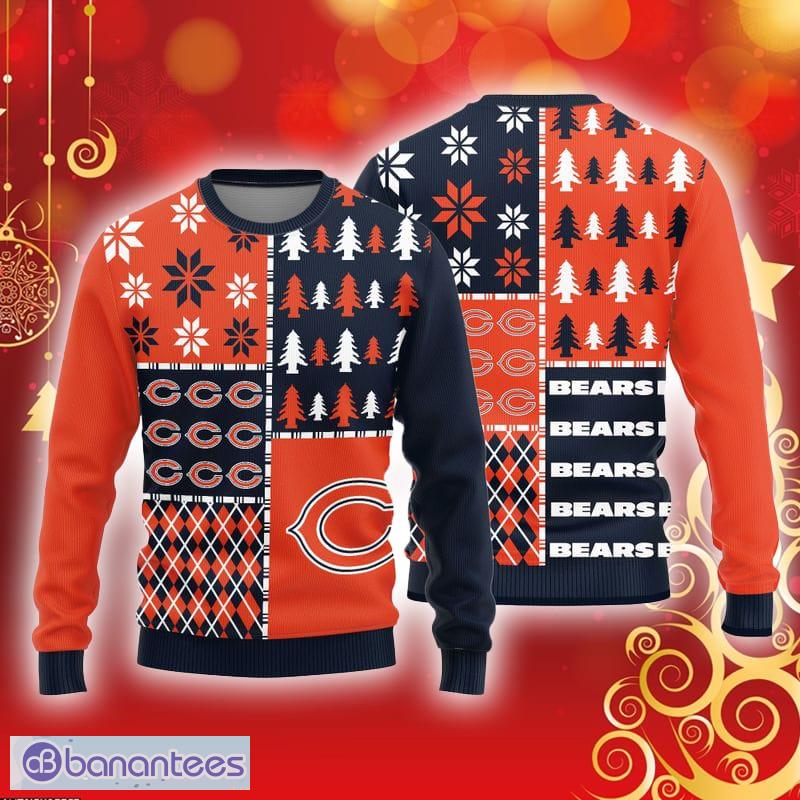 Chicago Bears Christmas Pine Tree All Over Printed Xmas Christmas Ugly  Sweater - YesItCustom