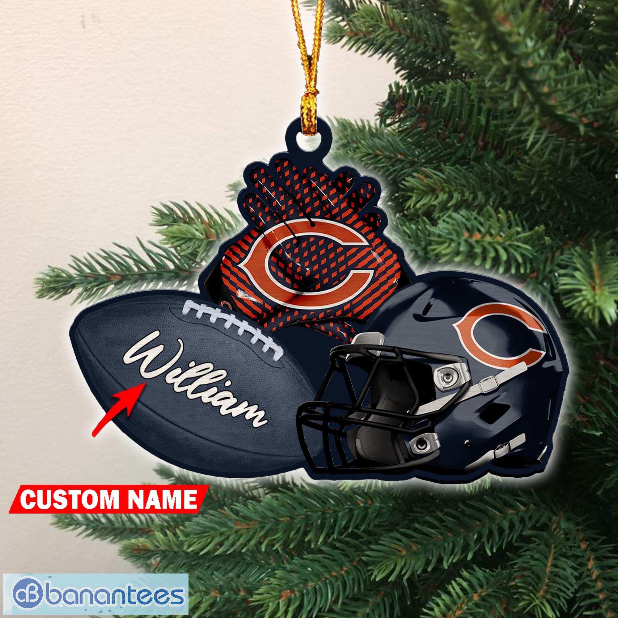 Chicago Bears NFL Rugby Ball Helmet Pattern Personalized Christmas  Ornaments - Banantees