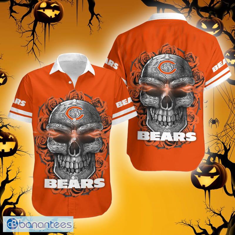 NFL Chicago Bears Skull Leaf Halloween Fans Hawaiian Shirt Gift For Men And  Women - Banantees