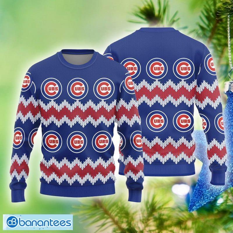 Chicago Cubs MLB Baseball Knit Pattern Ugly Christmas Sweater