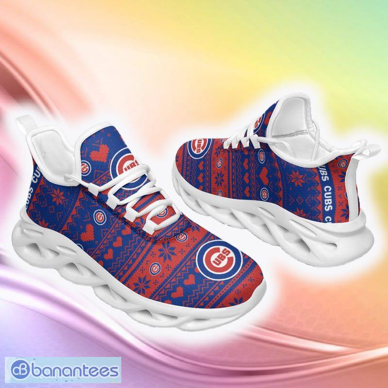 Chicago Cubs Ugly Christmas Snow Flowers Color Sneakers Max Soul Shoes For  Fans Gift - Banantees