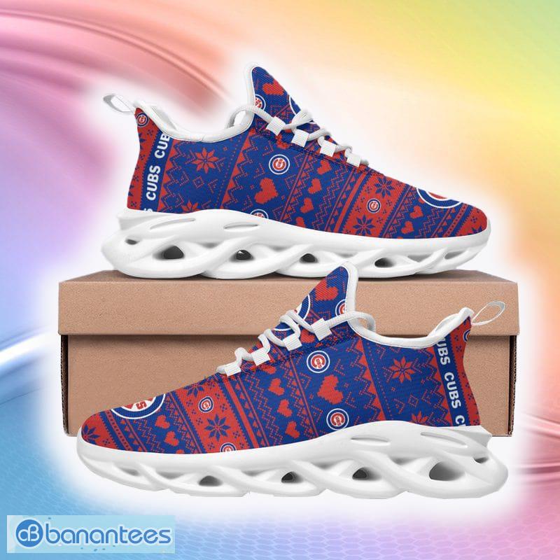 Chicago Cubs Ugly Christmas Snow Flowers Color Sneakers Max Soul Shoes For  Fans Gift - Banantees