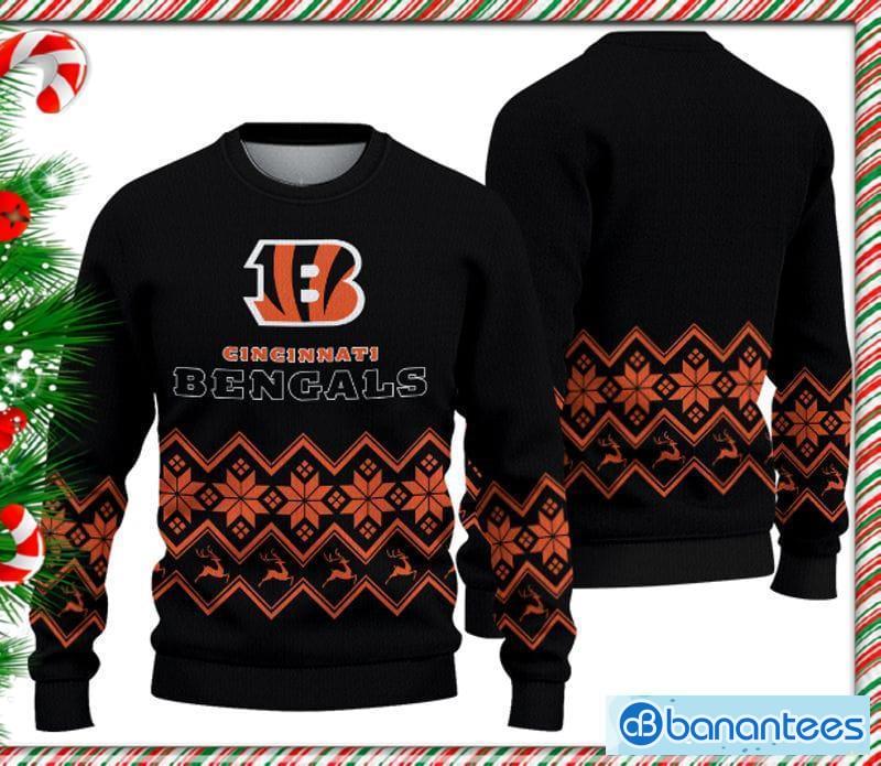 Cincinnati Bengals Christmas Reindeers Pattern Ugly Sweater For Men Women -  Banantees