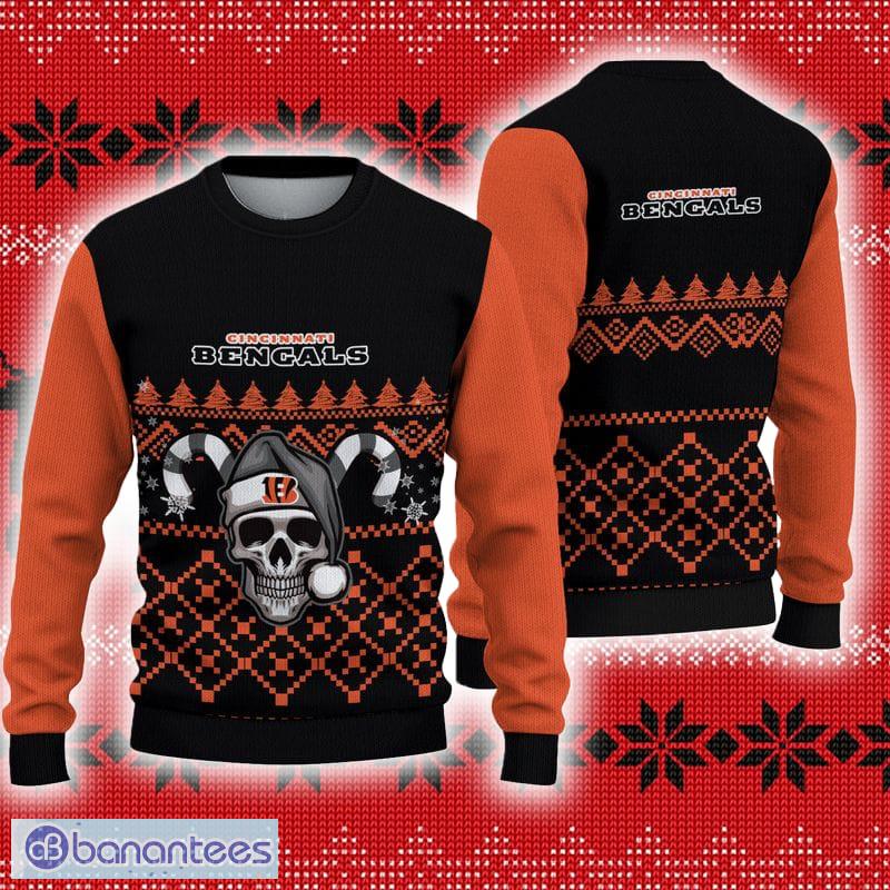 Cincinnati Bengals Christmas Skull 3D Carols Ugly Sweater - Cincinnati Bengals Christmas Skull 3D Carols Ugly Sweater Cincinnati Bengals Christmas Skull 3D Carols Ugly Sweater - Cincinnati Bengals Christmas Skull 3D Carols Ugly Sweater
