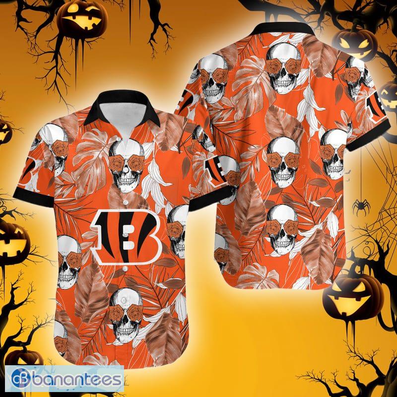 Cincinnati Bengals Skull Flower Hawaiian Shirt - Growkoc