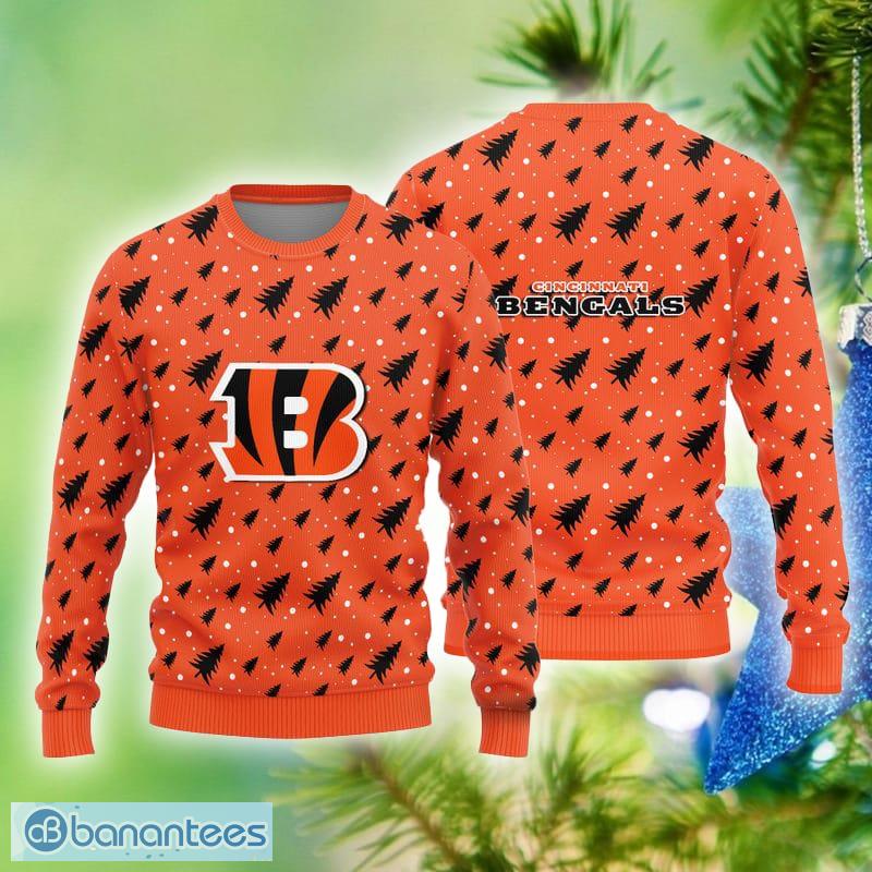 Cincinnati Bengals Christmas Football Pine Tree Shape Ugly Sweater - Bengals  Christmas Sweater