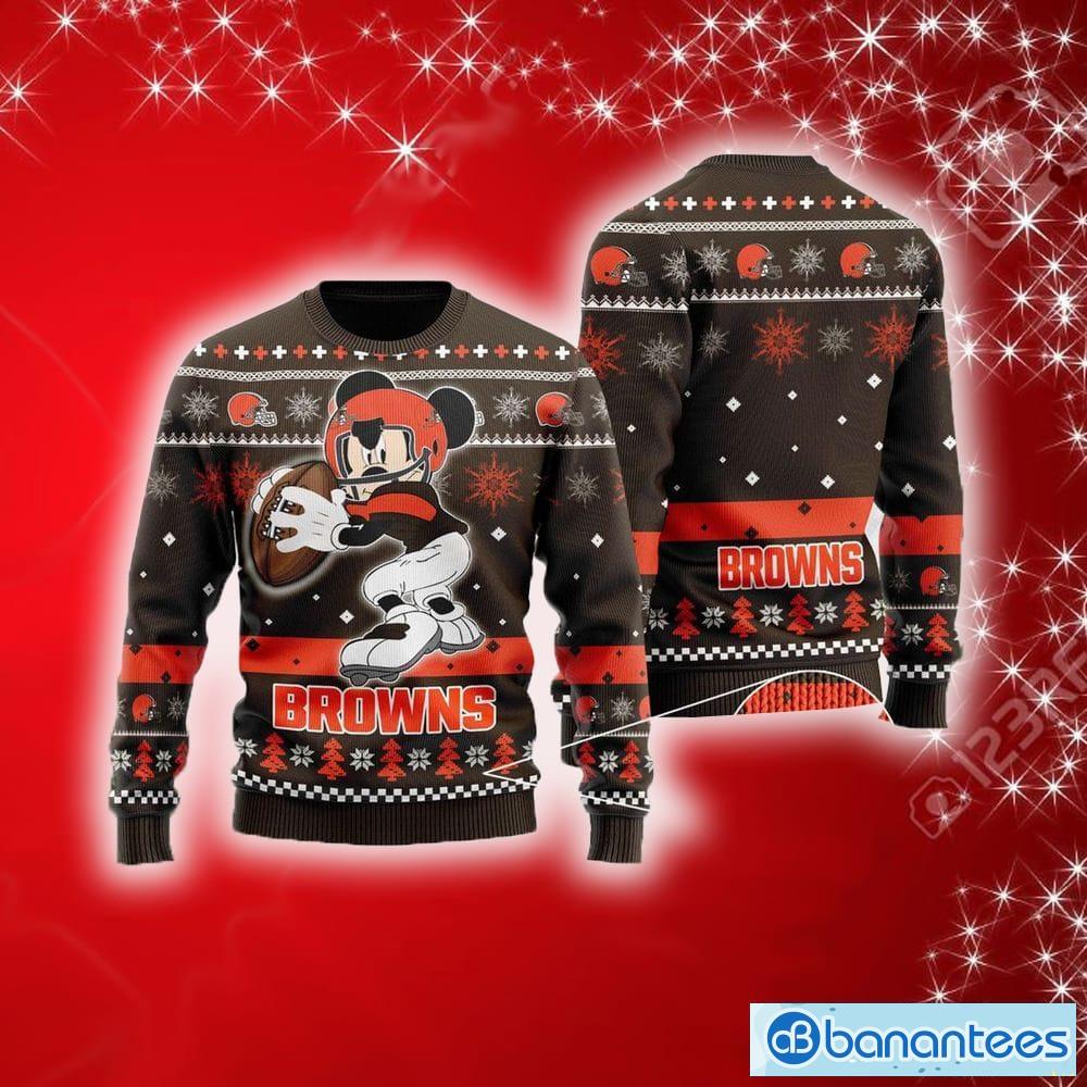 Cleveland Browns Mickey Mouse Disney Brown New Ugly Christmas Sweater NFL Gift For Fans - NFL Cleveland Browns Mickey Mouse Disney Brown New Ugly Christmas Sweater For Men And Women Gift Fans Cleveland Browns Mickey Mouse Disney Brown New Ugly Christmas Sweater NFL Gift For Fans - NFL Cleveland Browns Mickey Mouse Disney Brown New Ugly Christmas Sweater For Men And Women Gift Fans