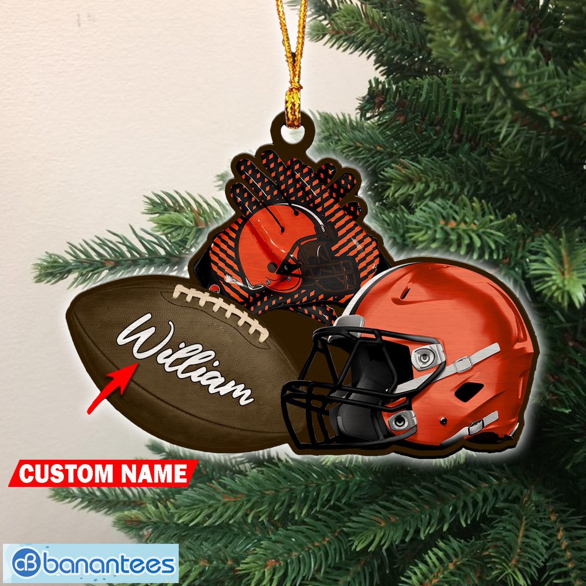 Cleveland Browns NFL Wood Football Helmet Christmas Tree Ornament