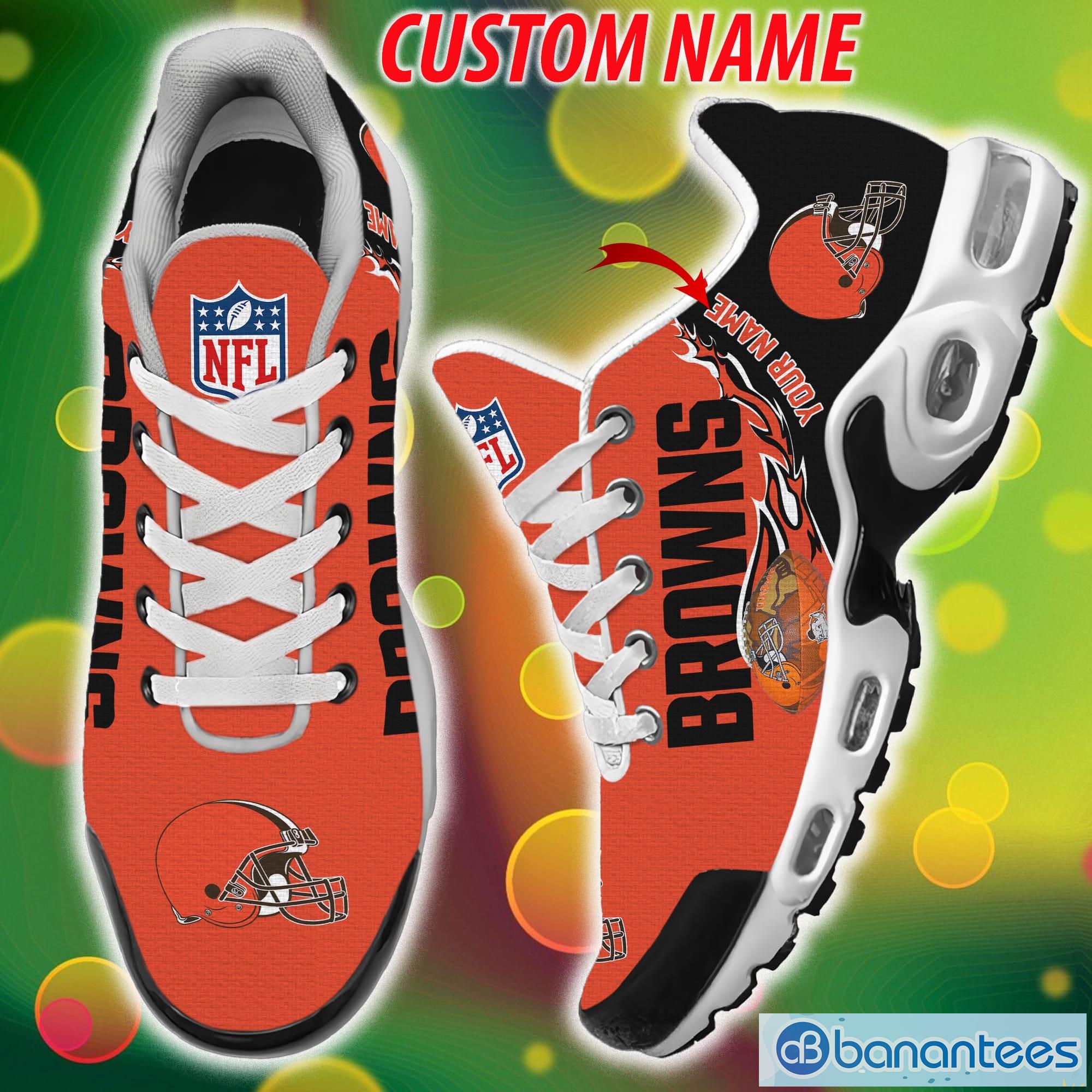 Cleveland Browns NFL Team Premium Sneakers Custom Name Air Cushion Shoes  For Fans - Banantees