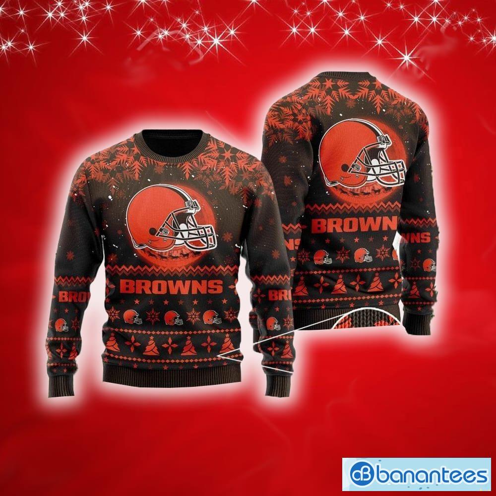 Cleveland Browns Santa Claus In The Moon New Ugly Christmas Sweater NFL Gift For Fans - NFL Cleveland Browns Santa Claus In The Moon New Ugly Christmas Sweater For Men And Women Gift Fans Cleveland Browns Santa Claus In The Moon New Ugly Christmas Sweater NFL Gift For Fans - NFL Cleveland Browns Santa Claus In The Moon New Ugly Christmas Sweater For Men And Women Gift Fans