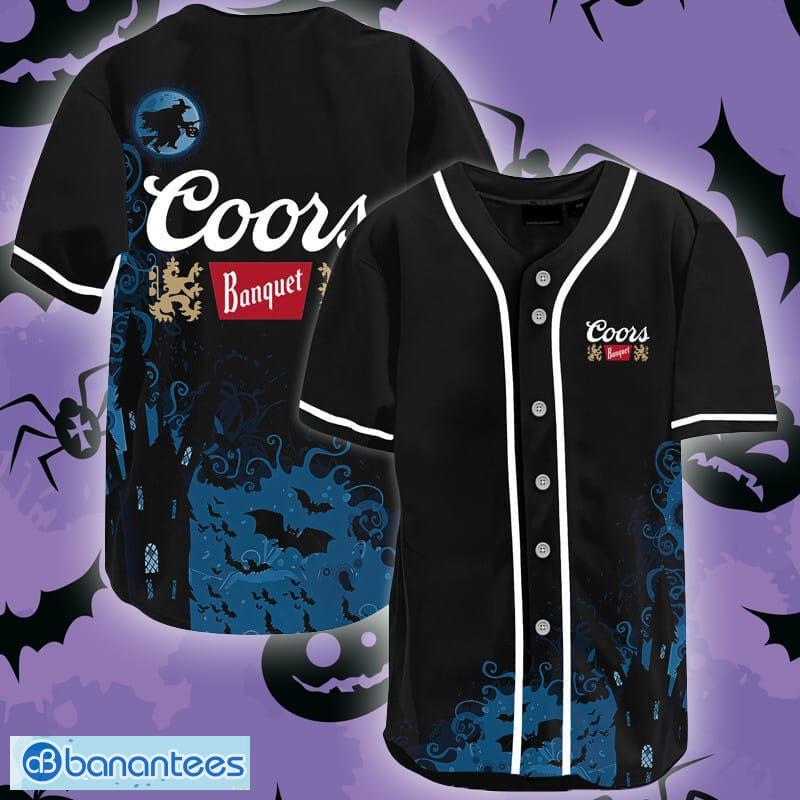Coors Banquet Black Halloween Witch Baseball Jersey Shirt - Banantees