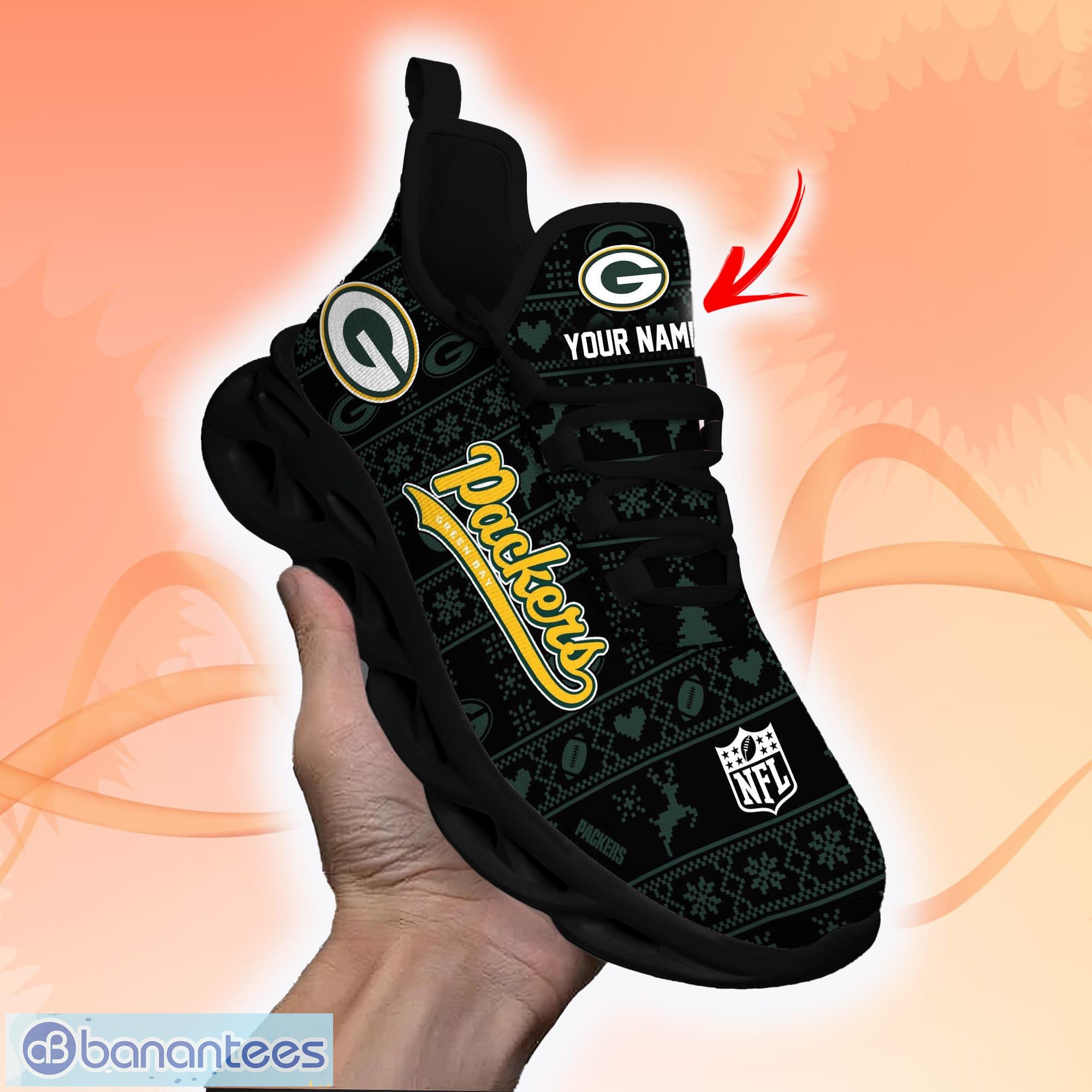 Green Bay Packers Custom Name NFL Max Soul Shoes Gift For Fans Running  Sneaker - Banantees