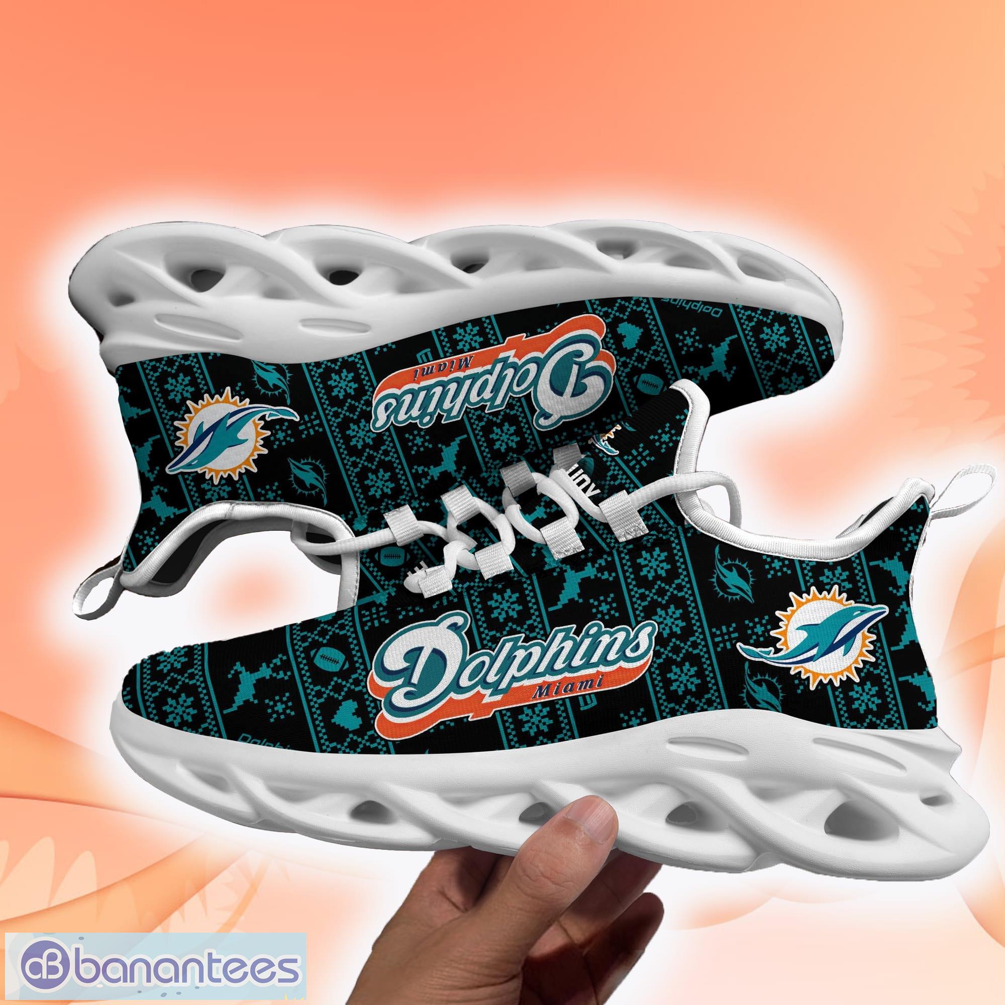 NFL Miami Dolphins Custom Name And Number For Sport Fans Ugly Christmas  Sweater - Banantees