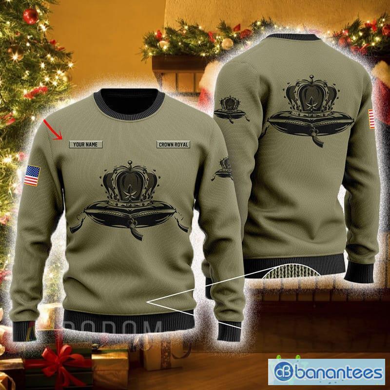 Personalized Name Crown Royal Ugly Christmas Sweater Custom Name