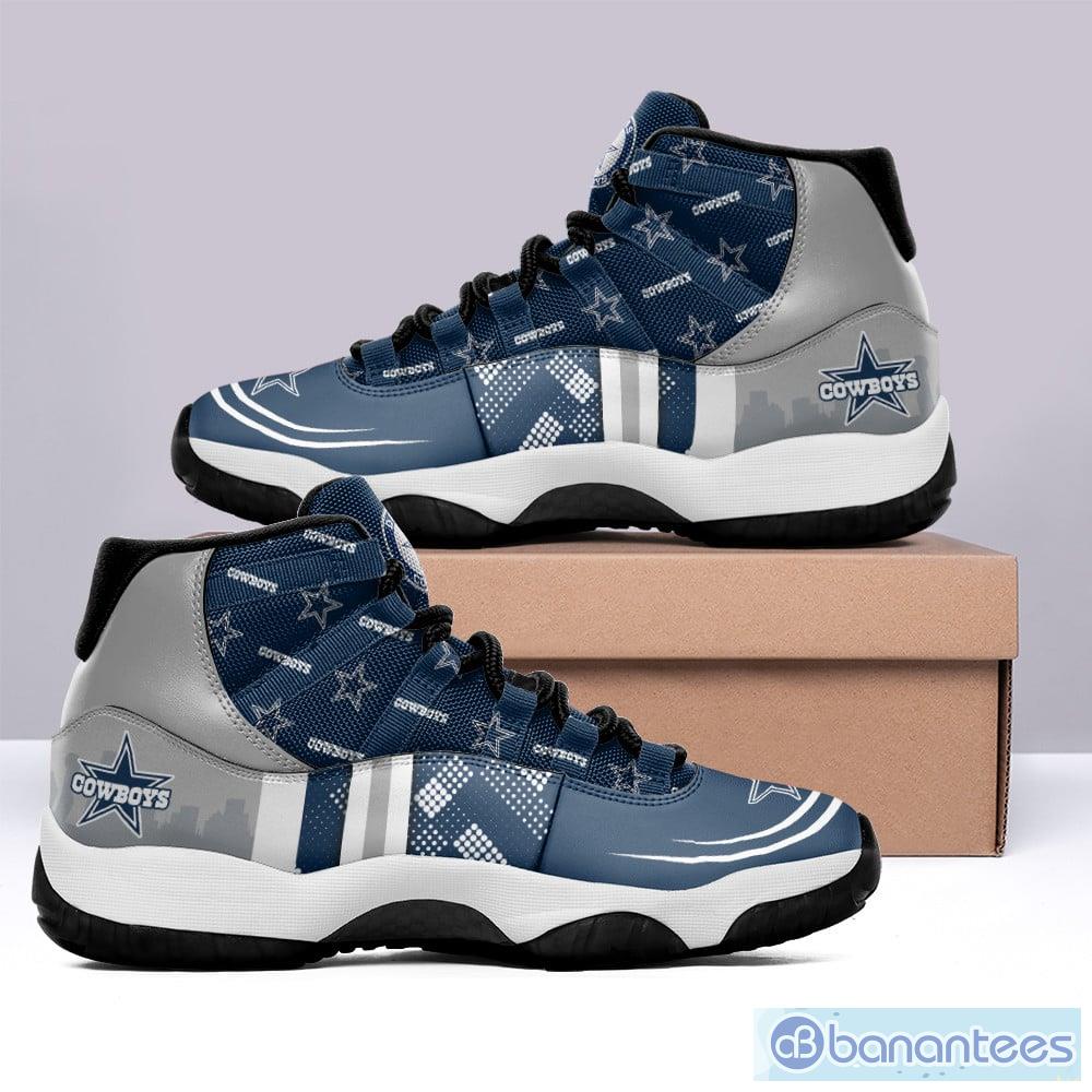 Dallas Cowboys White Striped Air Jordan 13 Shoes For Men And Women -  Banantees