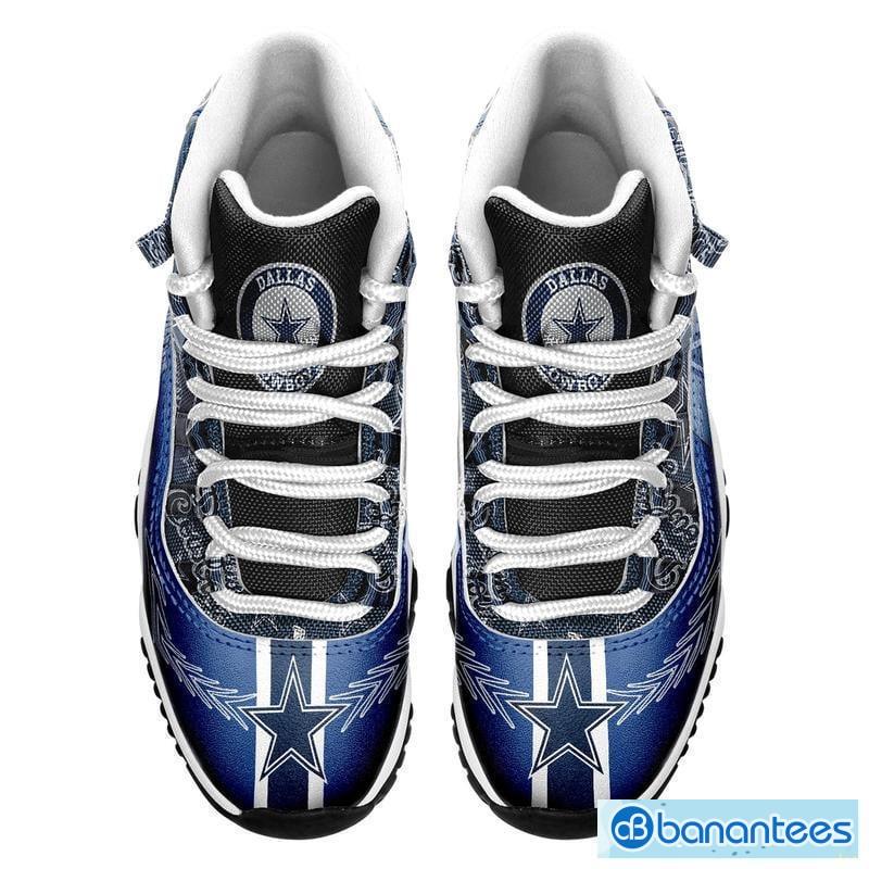 Dallas Cowboys White Striped Air Jordan 13 Shoes For Men And Women -  Banantees