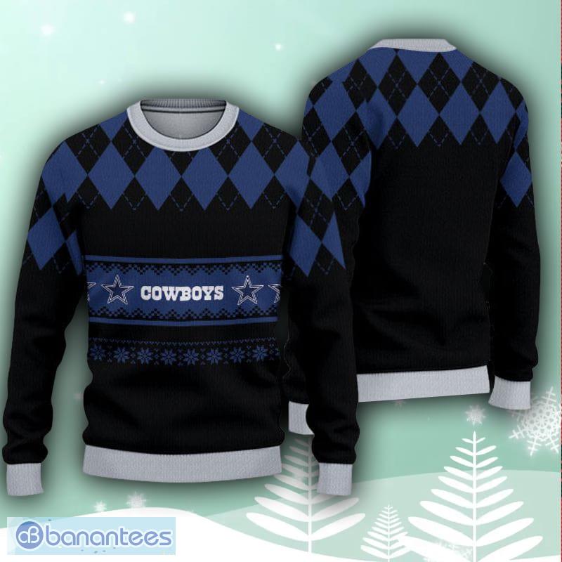 Dallas Cowboys Christmas Caro Pattern Ugly Sweater For Men Women - Banantees