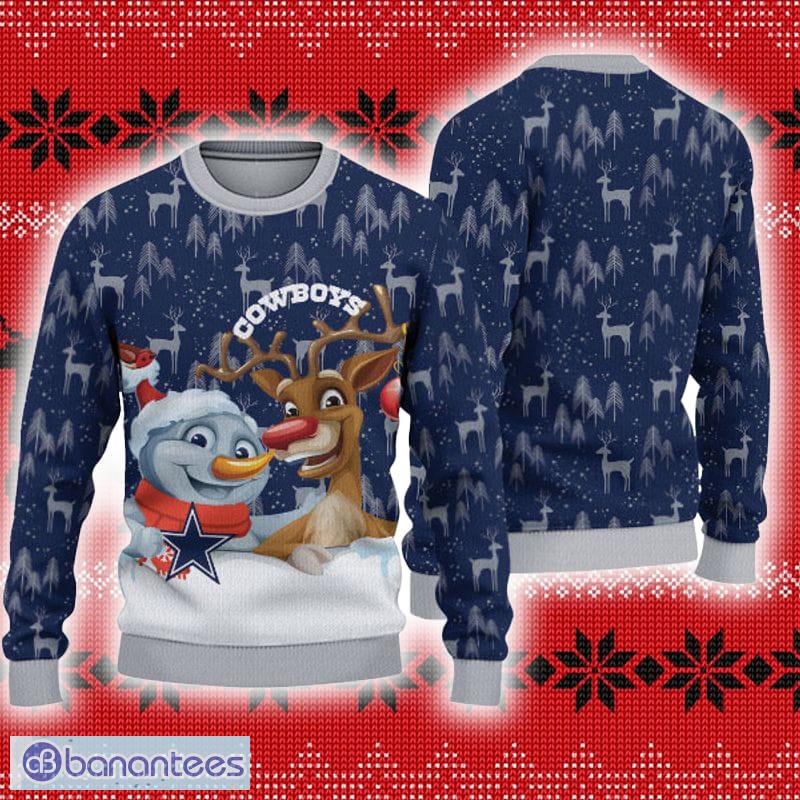 Dallas Cowboys Christmas Reindeers Pattern Ugly Sweater For Men