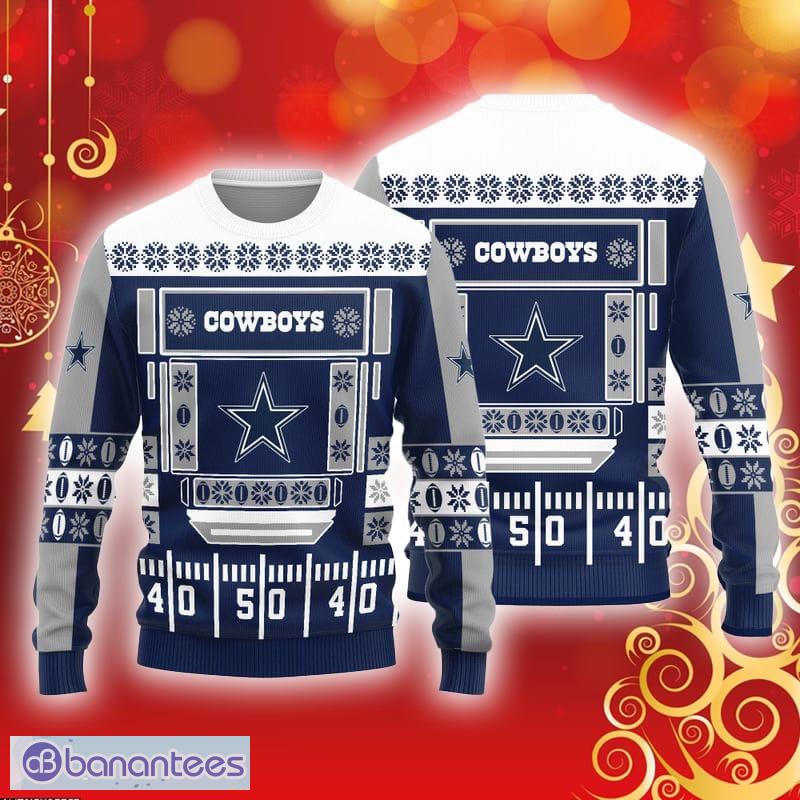 Dallas Cowboys Christmas Caro Pattern Ugly Sweater For Men Women - Banantees