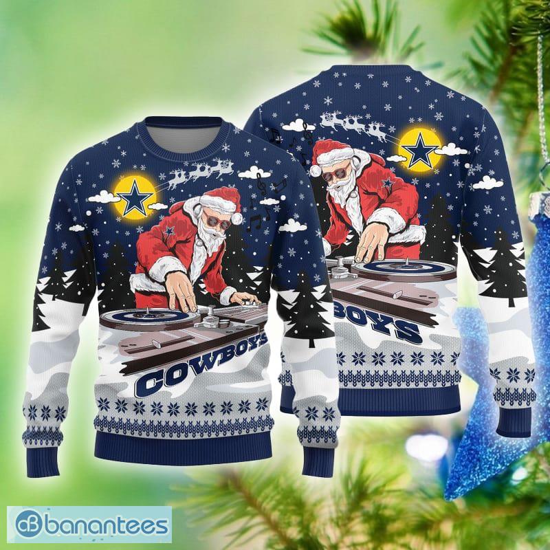 Dallas Cowboys Logo Knitted Funny DJ Santa Ugly Christmas Sweater - Dallas Cowboys Logo Knitted Funny DJ Santa Ugly Christmas Sweater Dallas Cowboys Logo Knitted Funny DJ Santa Ugly Christmas Sweater - Dallas Cowboys Logo Knitted Funny DJ Santa Ugly Christmas Sweater