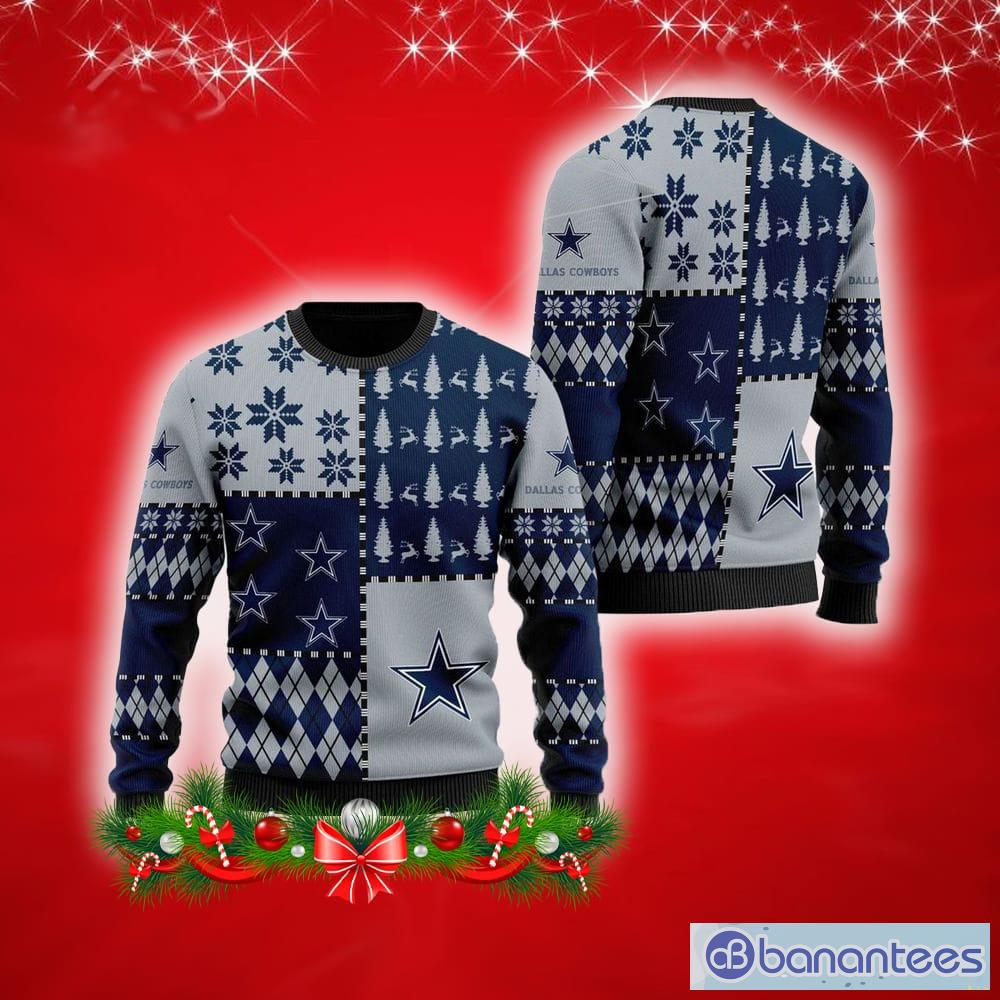 NFL Dallas Cowboys Clothing AOP Ugly Christmas Sweater Custom Number And  Name Fans Gift - Banantees