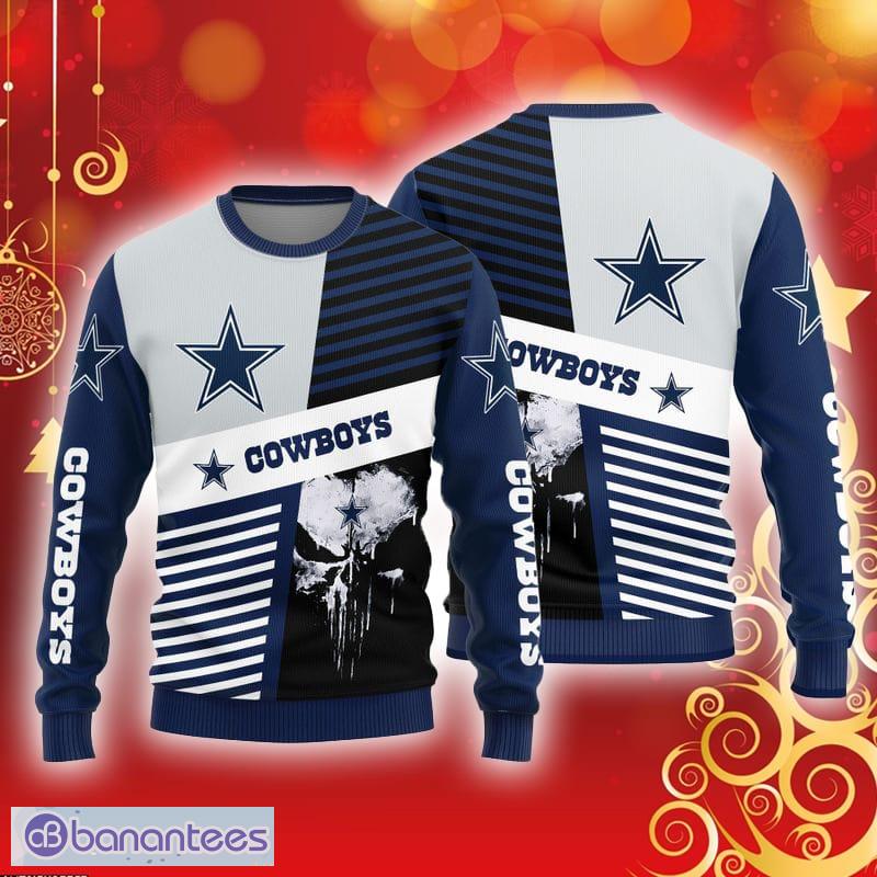 Dallas Cowboys Christmas Caro Pattern Ugly Sweater For Men Women - Banantees