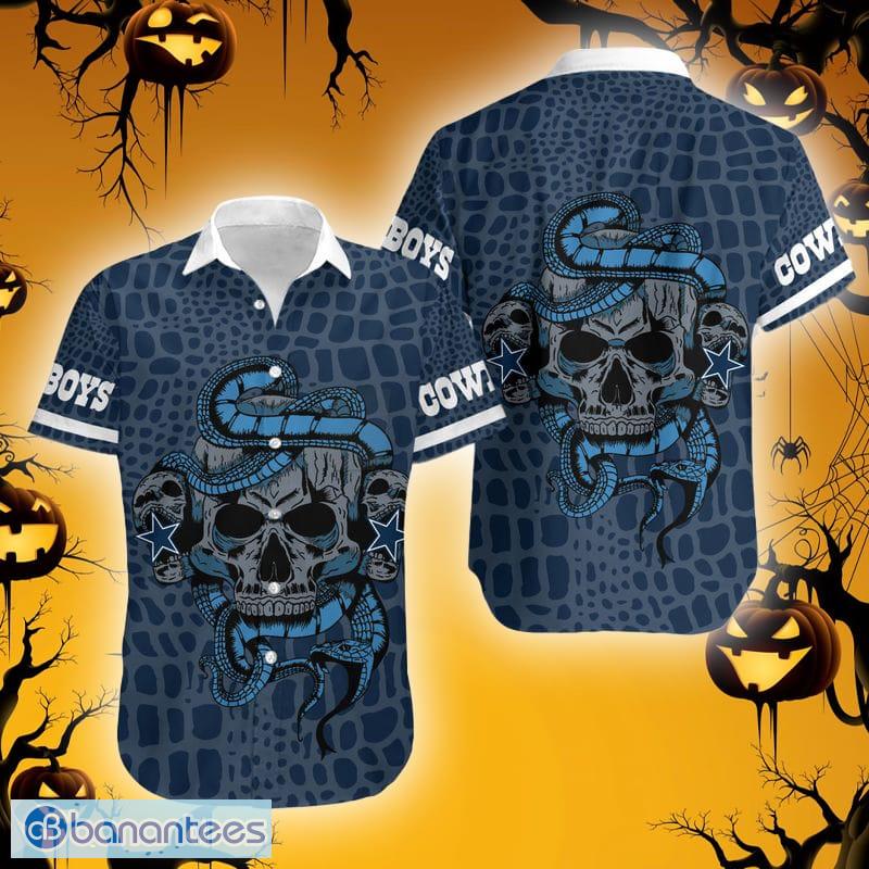 Dallas Cowboys Skull Carved Halloween Hawaiian Shirt Gift Men Women -  Banantees