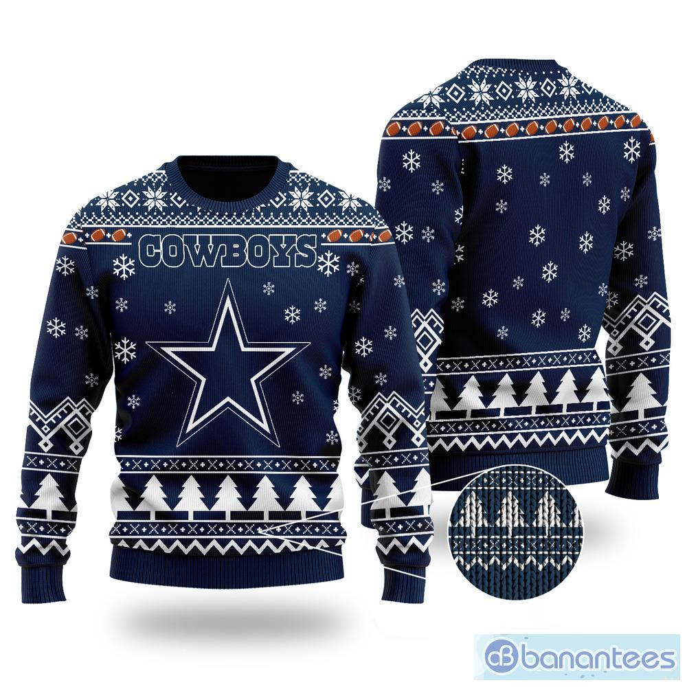 NFL Dallas Cowboys Clothing AOP Ugly Christmas Sweater Custom Number And  Name Fans Gift - Banantees