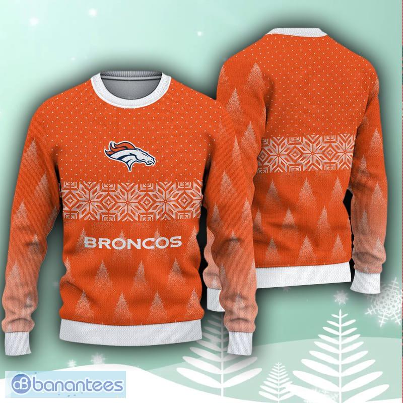 Denver Broncos Snowflakes Pattern Ugly Christmas Sweater