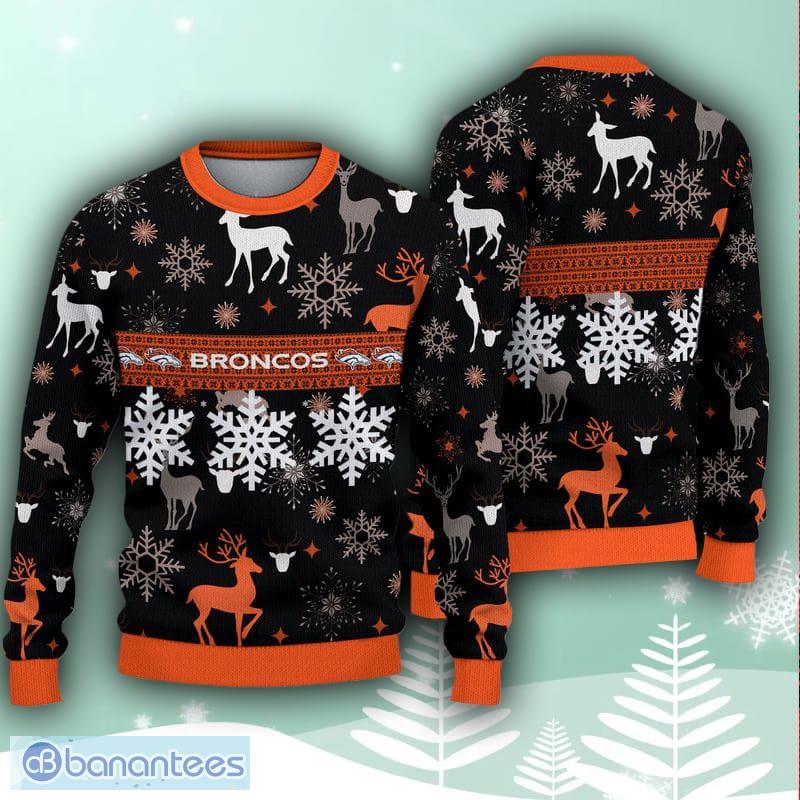 Denver Broncos Christmas Reindeer Pattern Ugly Sweater For Men Women -  Banantees