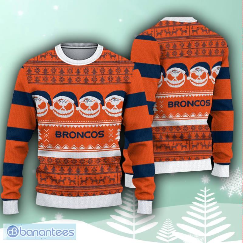 Denver Broncos Christmas Reindeer Pattern Ugly Sweater For Men Women -  Banantees