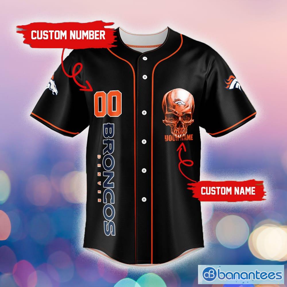 Denver Broncos Damn Right NFL Jersey Shirt Skull Custom Number And Name  Gift For Fans Halloween - Banantees