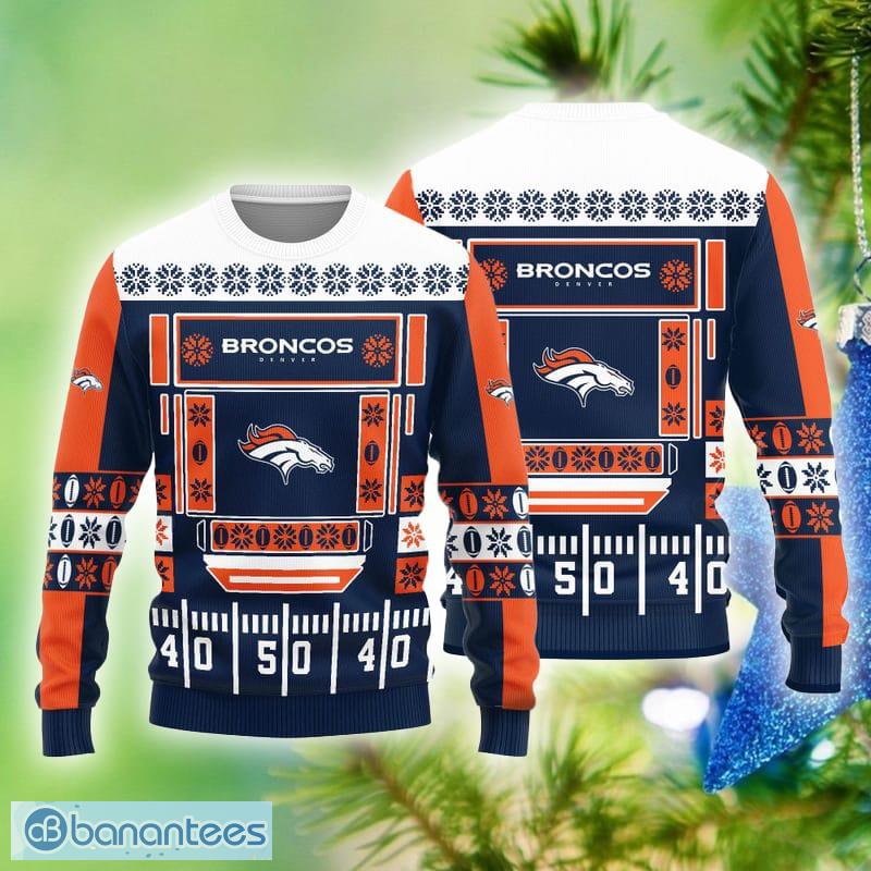 Denver Broncos Christmas Ho Ho Ho Santa Claus Dabbing Ugly Christmas Sweater  - Freedomdesign