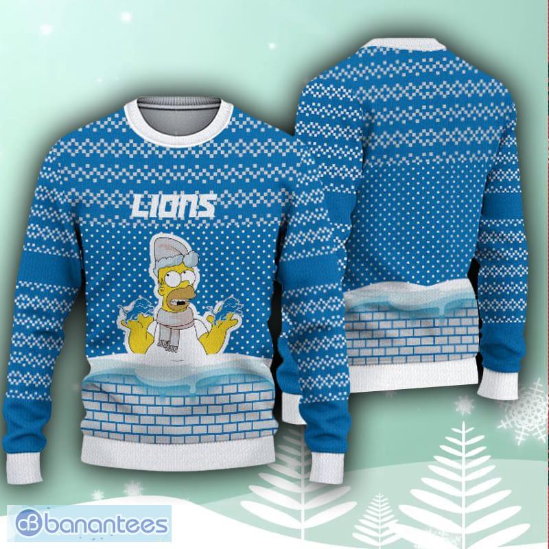 Detroit Lions Christmas Simpson Ugly Sweater For Men Women - Limotees